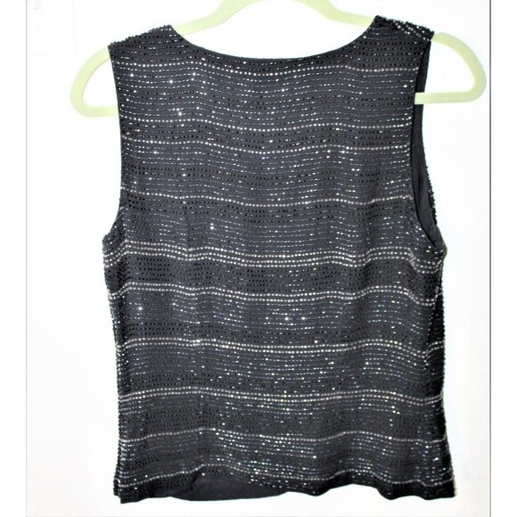 ANN TAYLOR sequin 100% silk Sleeveless tank 8 - Picture 4 of 6